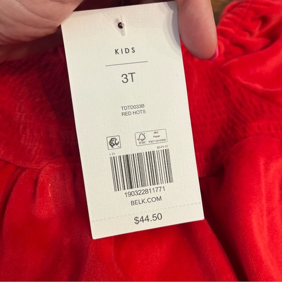 NWT Crown & Ivy Red velvet dress size 3T - Picture 3 of 6